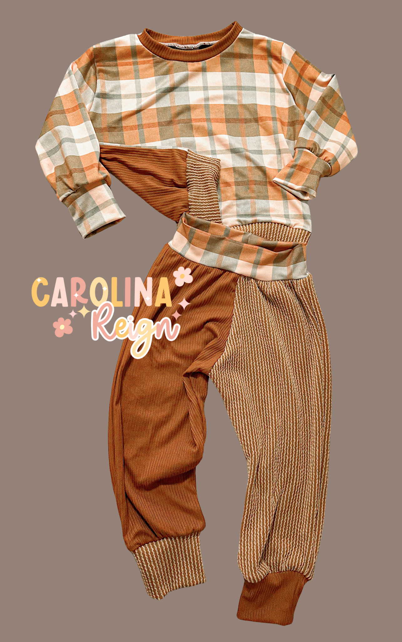 Size 18/24m winter set colorblock plaid set