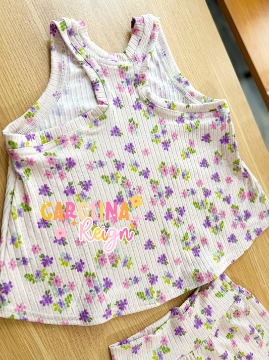 Size 5 set purple flowers