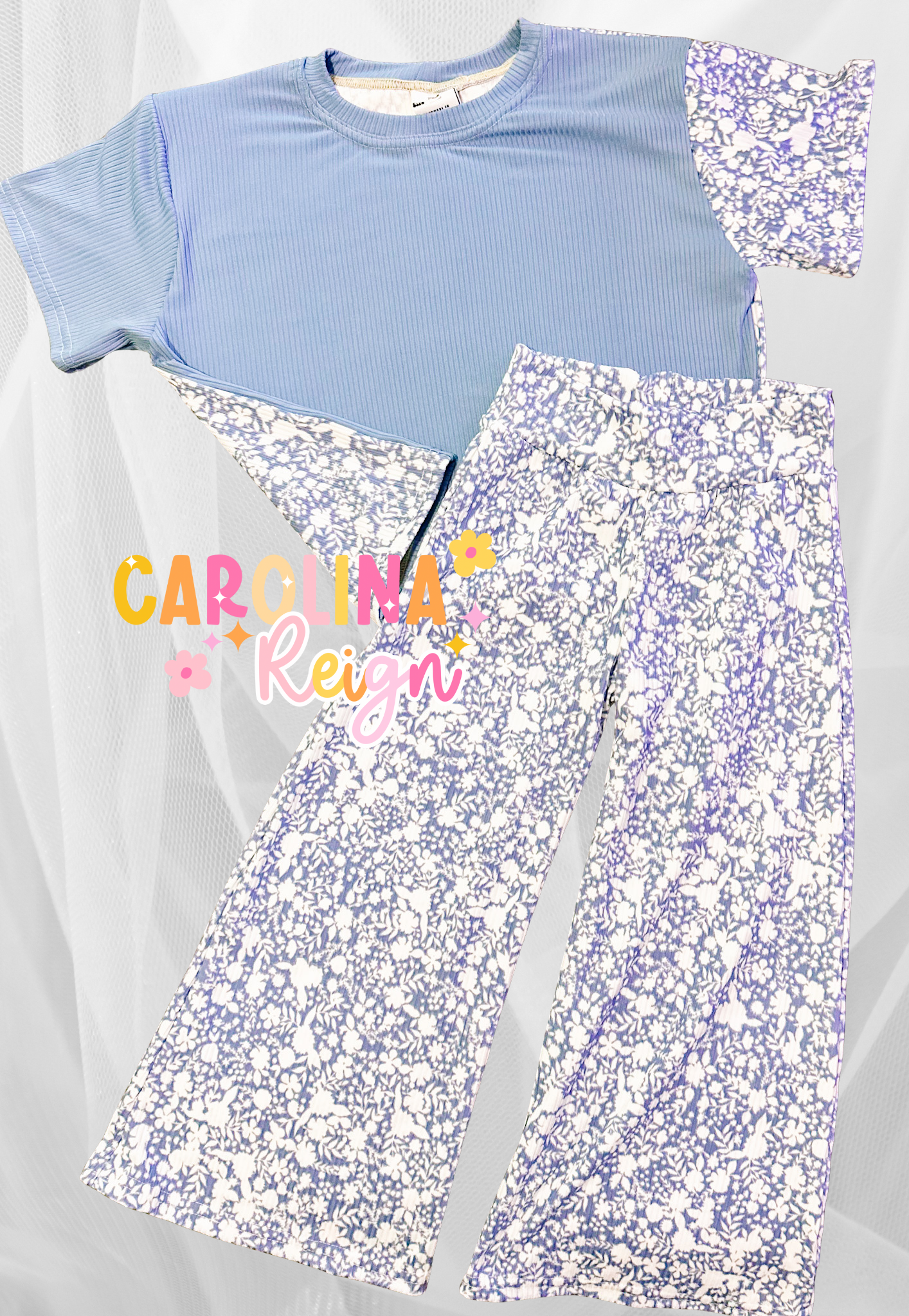 Size 5 blue floral set