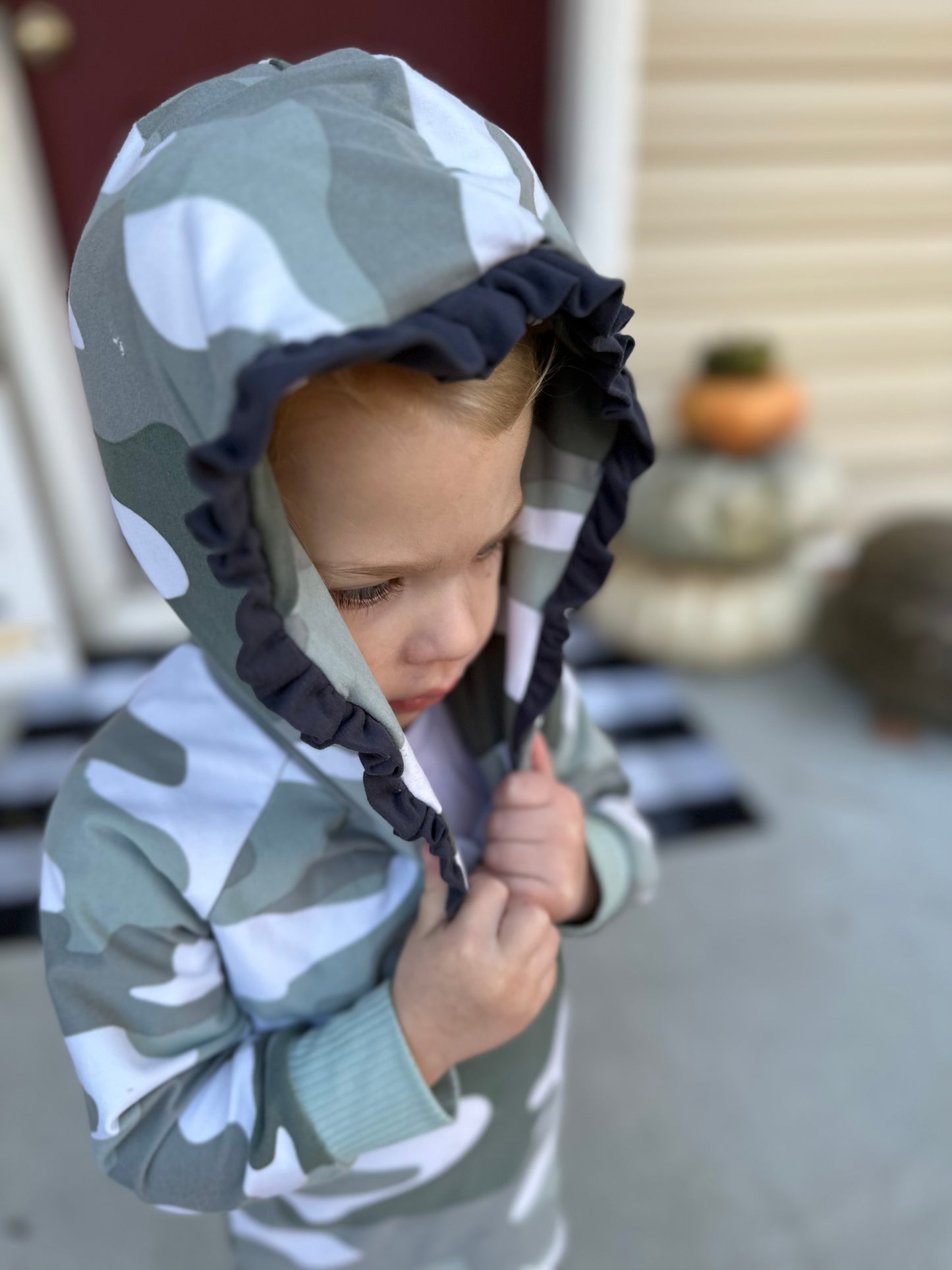 Add on ruffle hood