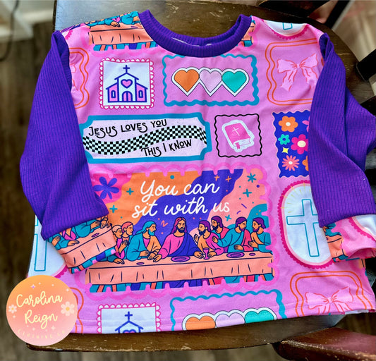 Size 3 pink purple os tee