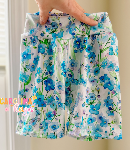 Size 6 blue floral bikers