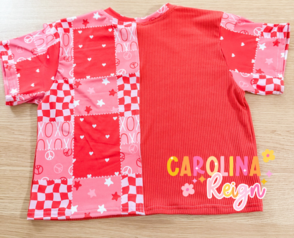 Size 5T oversize tee colorblocked