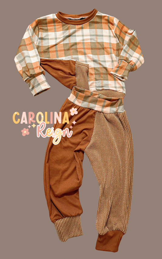 Size 18/24m winter set colorblock plaid set