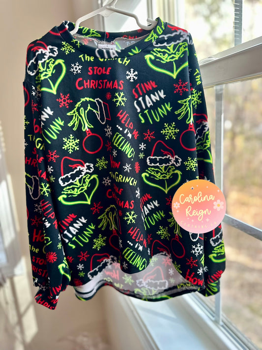 Size 10 Ilona dolman — black neon