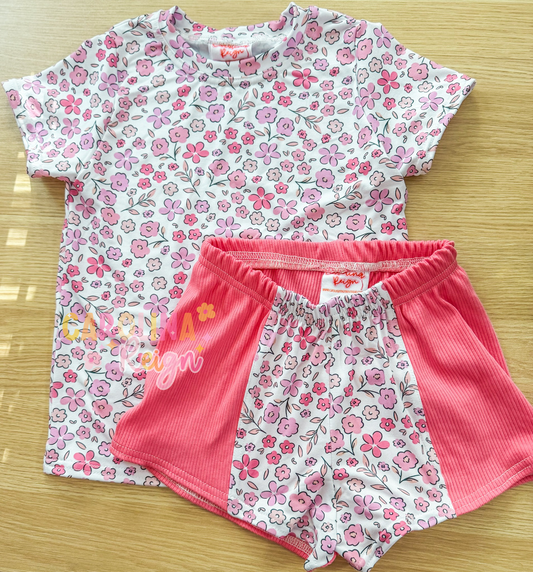 Size 5 pink floral set