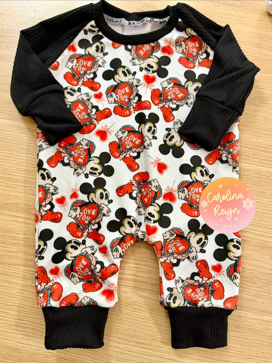 Size newborn Rowan romper vintage lollipop