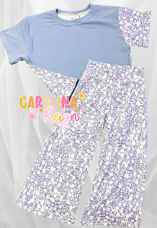 Size 5 blue floral set
